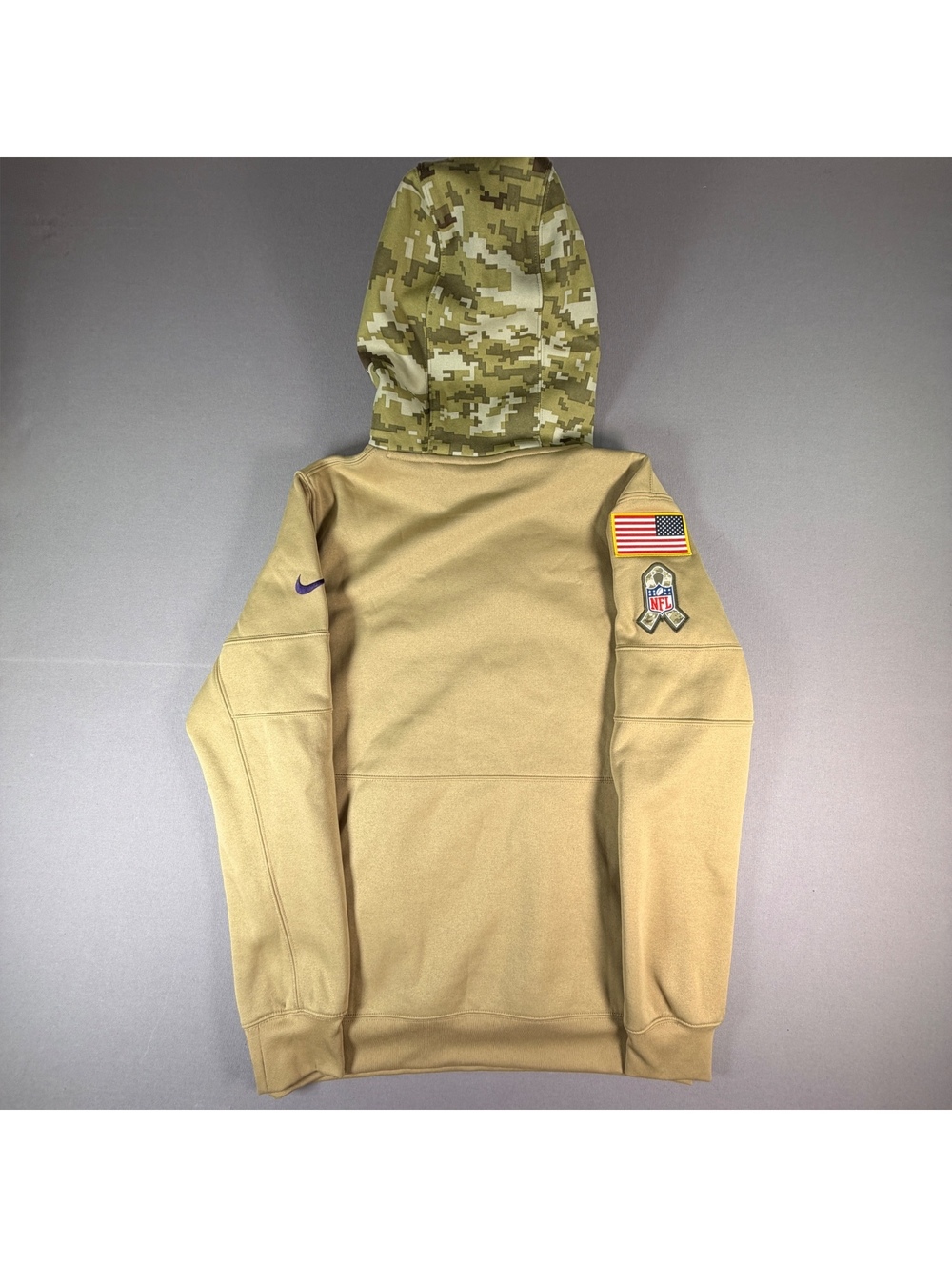 Nike Baltimore Ravens Salute To Service Hoodie Mens S Tan Camo NFL Pullover - Picture 4 of 9